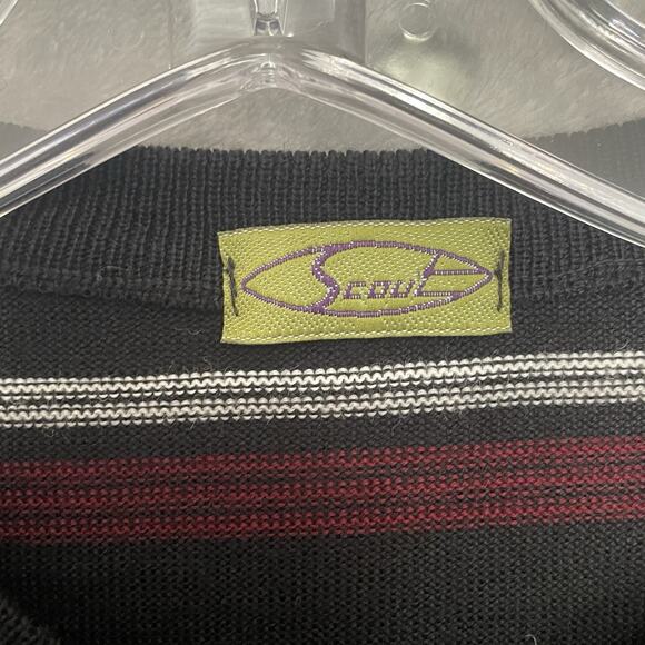 Scout Crewneck Sweater Mens Large Striped Merino Wool Made in Italy Pullover Top - Picture 3 of 8